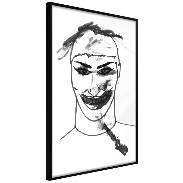 Poster Joker - black and white unconventional portrait of a man amidst dark spots 119254 additionalImage 12