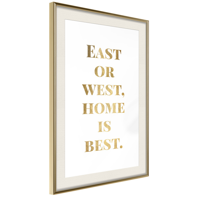 Wall Poster Gold Home Is Best - English text in a quote format on a white background 122954 additionalImage 2