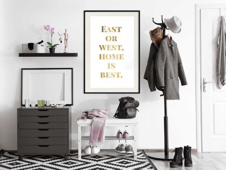 Wall Poster Gold Home Is Best - English text in a quote format on a white background 122954 additionalImage 22