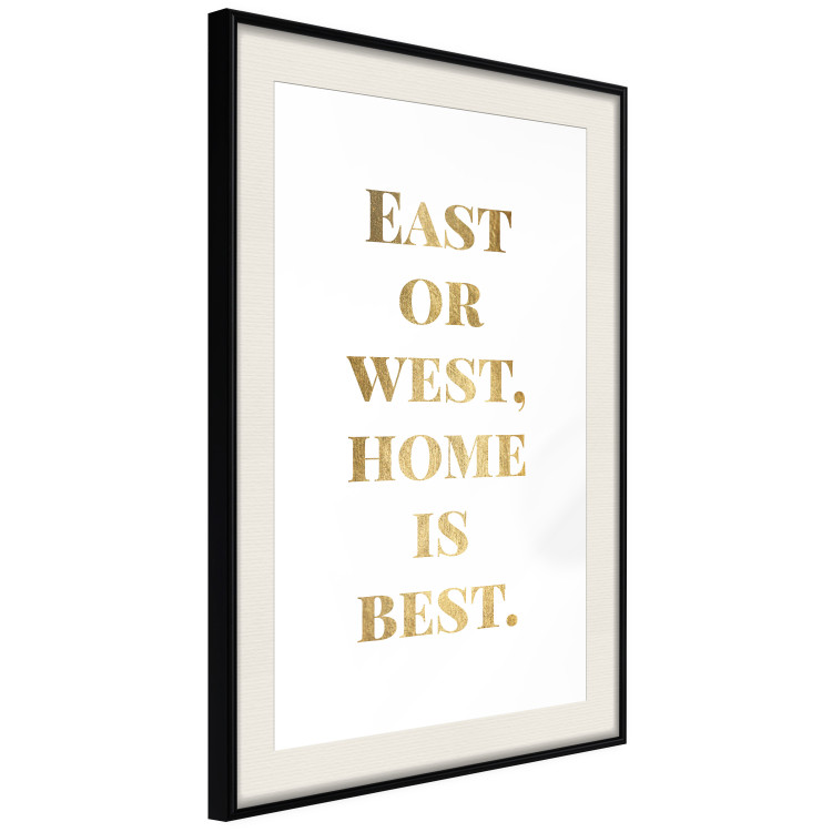 Wall Poster Gold Home Is Best - English text in a quote format on a white background 122954 additionalImage 3