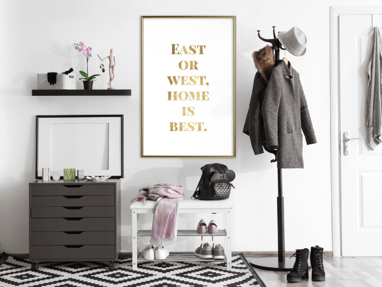 Wall Poster Gold Home Is Best - English text in a quote format on a white background 122954 additionalImage 15