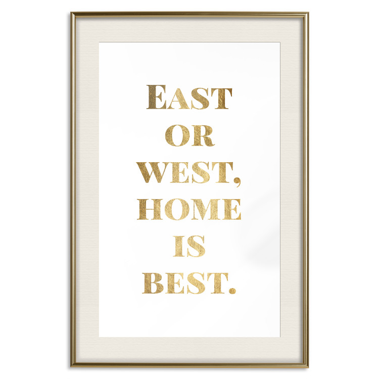 Wall Poster Gold Home Is Best - English text in a quote format on a white background 122954 additionalImage 19