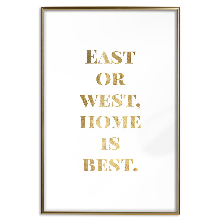 Wall Poster Gold Home Is Best - English text in a quote format on a white background 122954 additionalImage 14