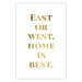 Wall Poster Gold Home Is Best - English text in a quote format on a white background 122954