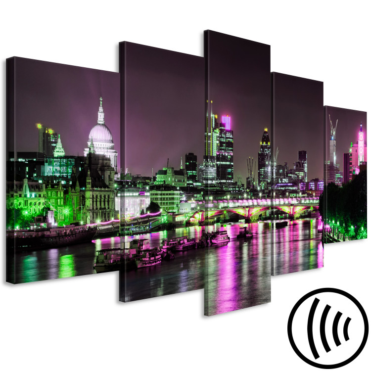 Canvas Print Night view of London - skyscrapers, St. Paul's cathedral and Thames 123654 additionalImage 6