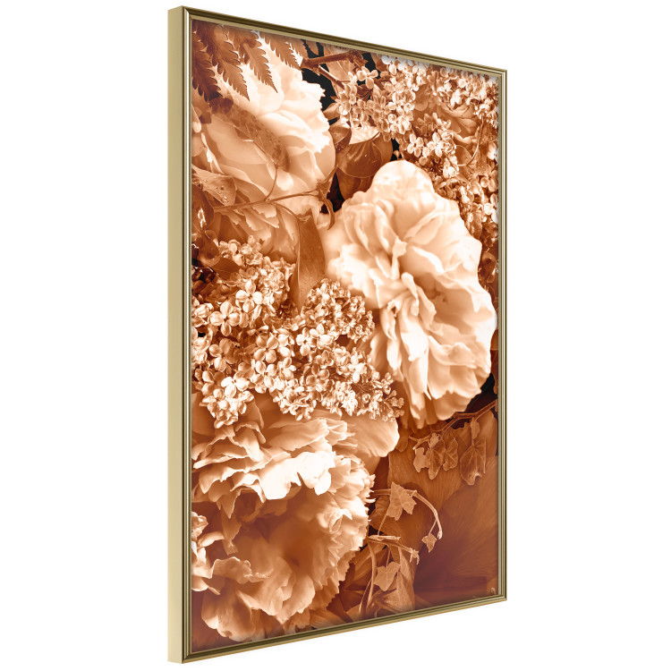 Poster Warm Scent - large and small plant flowers in autumn sepia tone 123854 additionalImage 14