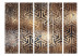 Folding Screen Labyrinth of the Minotaur II (5-piece) - geometric figures in brown 124054 additionalThumb 3