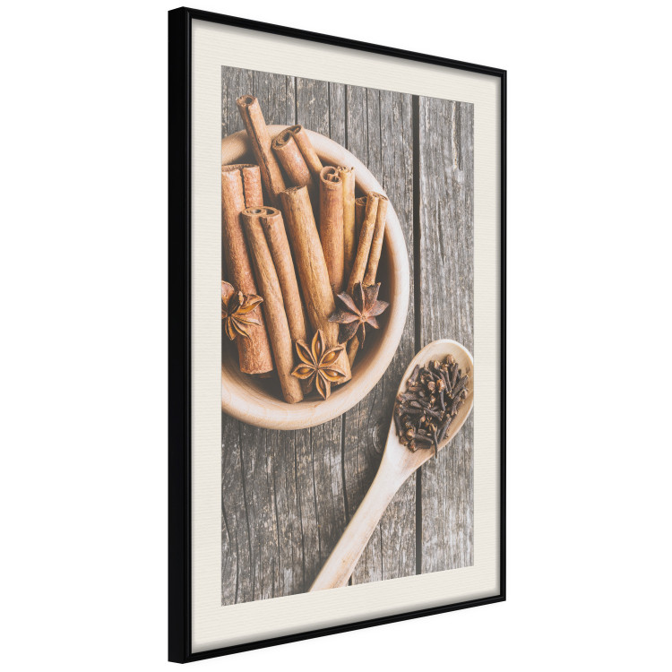 Poster Spice Scent - winter cinnamon spice lying on a wooden table 124454 additionalImage 3
