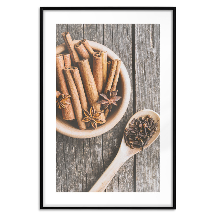 Poster Spice Scent - winter cinnamon spice lying on a wooden table 124454 additionalImage 17