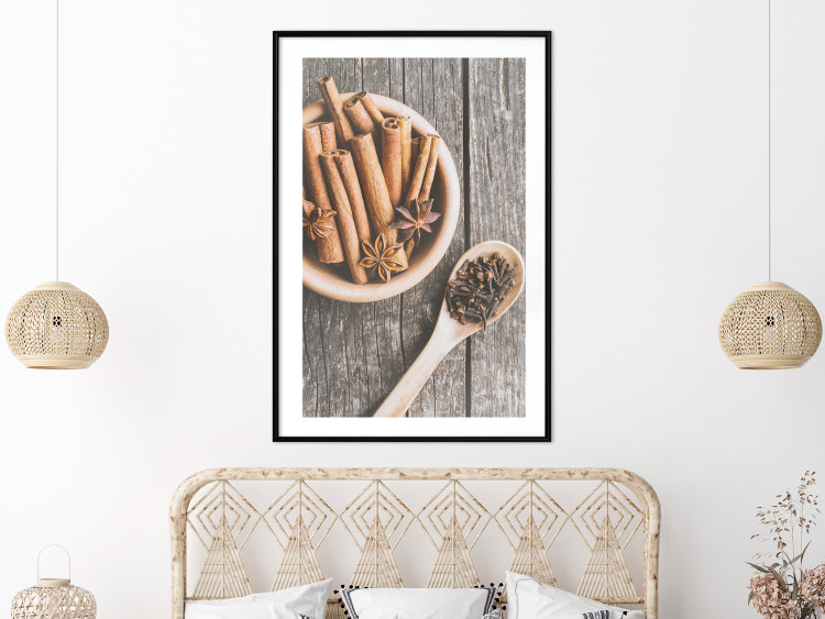 Poster Spice Scent - winter cinnamon spice lying on a wooden table 124454 additionalImage 6