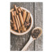 Poster Spice Scent - winter cinnamon spice lying on a wooden table 124454