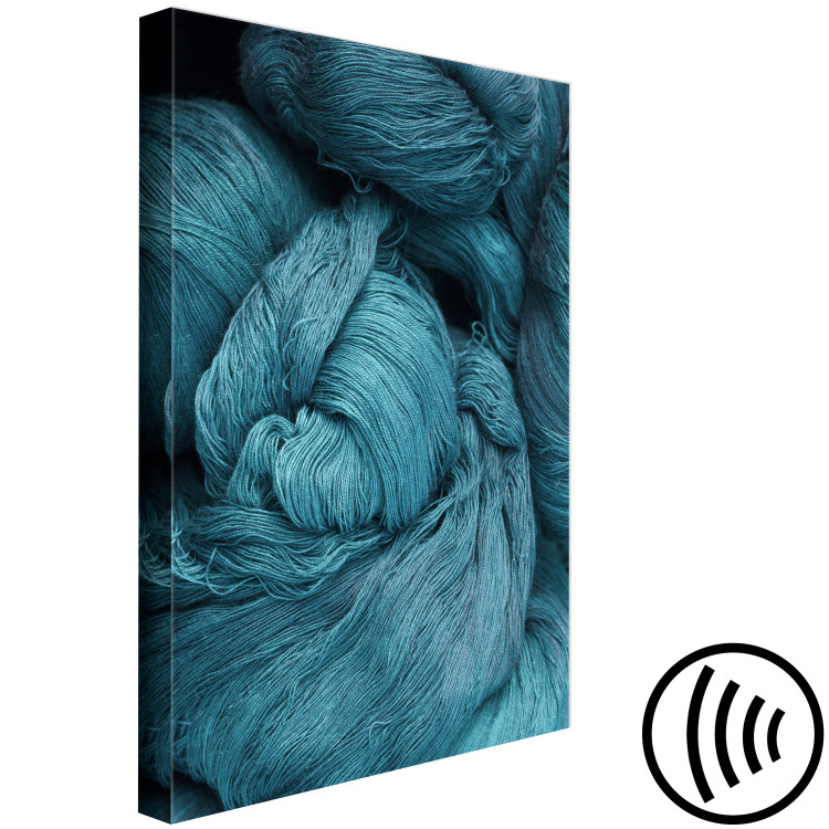 Canvas Print River of wool - an abstract depicting weave of turquoise yarns 124954 additionalImage 6