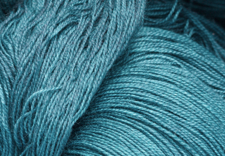 Canvas Print River of wool - an abstract depicting weave of turquoise yarns 124954 additionalImage 5