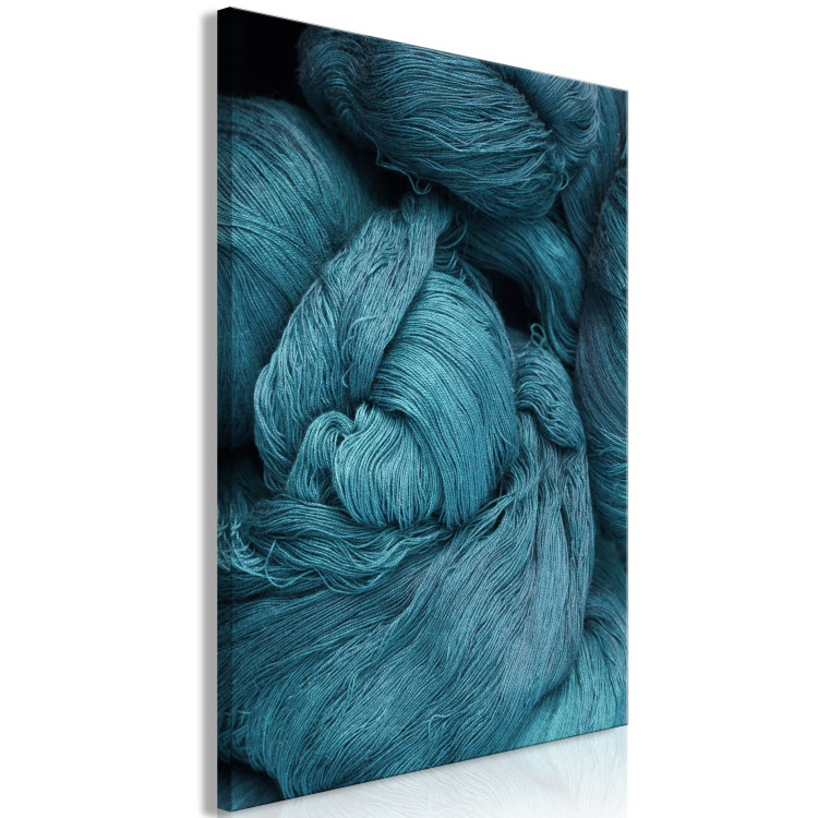 Canvas Print River of wool - an abstract depicting weave of turquoise yarns 124954 additionalImage 2