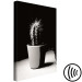 Canvas Cactus in a pot on the table - black and white photograph 125254 additionalThumb 6