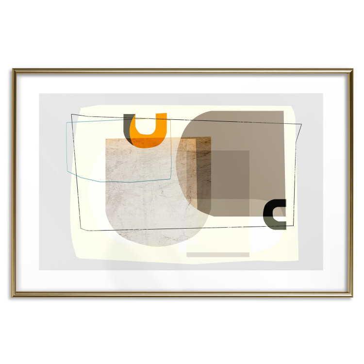 Poster Antique - abstract composition of various figures and lines on a white background 126654 additionalImage 14