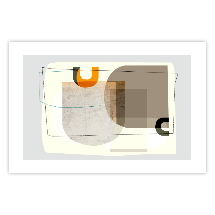 Poster Antique - abstract composition of various figures and lines on a white background 126654 additionalImage 19