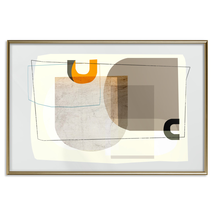 Poster Antique - abstract composition of various figures and lines on a white background 126654 additionalImage 17