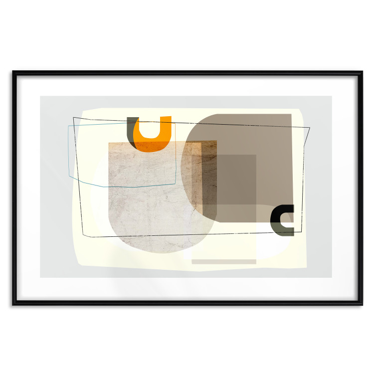 Poster Antique - abstract composition of various figures and lines on a white background 126654 additionalImage 15