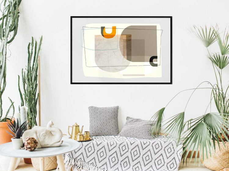 Poster Antique - abstract composition of various figures and lines on a white background 126654 additionalImage 4