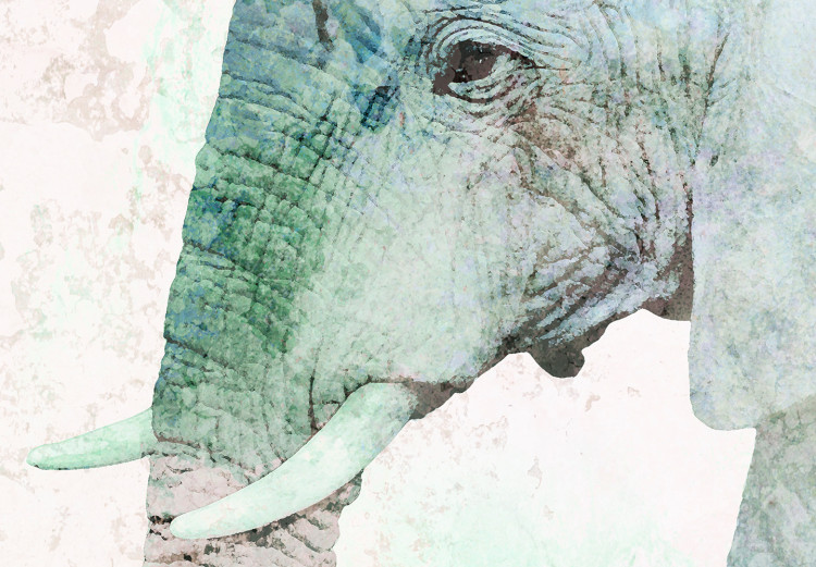 Photo Wallpaper African animals - elephant on a solid textured background with coloured accent 127554 additionalImage 7