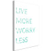 Canvas Art Print Mint English Live more worry less sign - on a white background 128354 additionalThumb 2