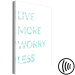 Canvas Art Print Mint English Live more worry less sign - on a white background 128354 additionalThumb 6