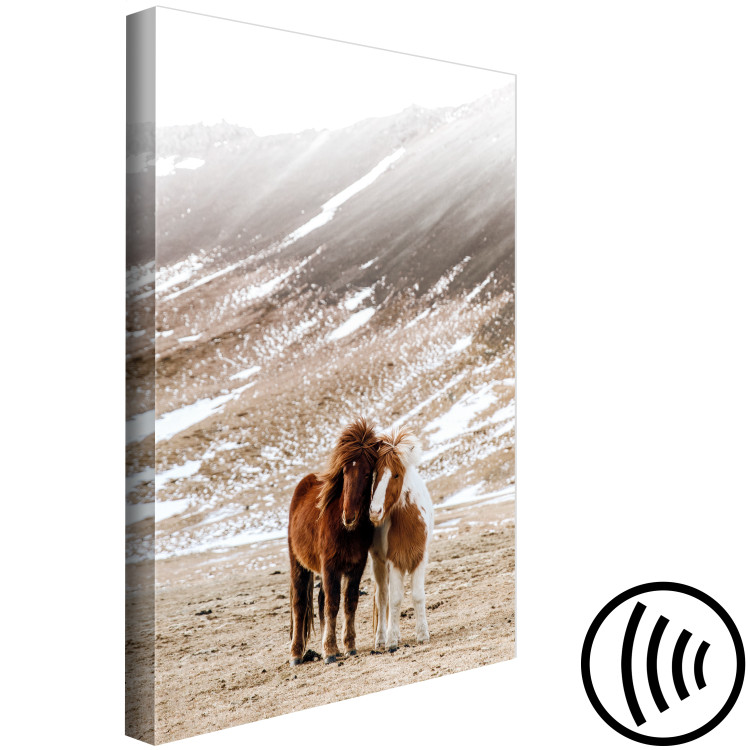 Canvas Print Warm Friendship (1-piece) Vertical - portrait of horses against mountain backdrop 130354 additionalImage 6