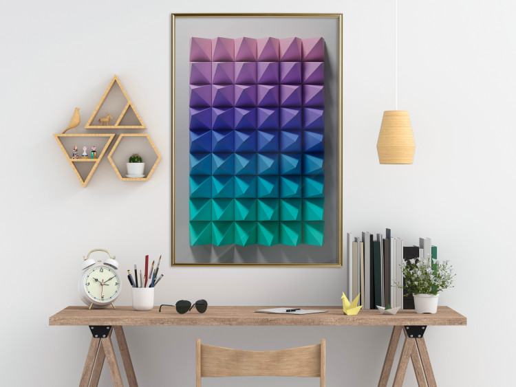 Poster Stillness - multicolored composition of a 3D-like geometric figure 130554 additionalImage 5