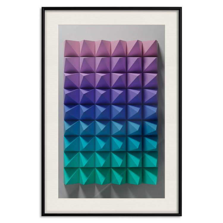 Poster Stillness - multicolored composition of a 3D-like geometric figure 130554 additionalImage 25