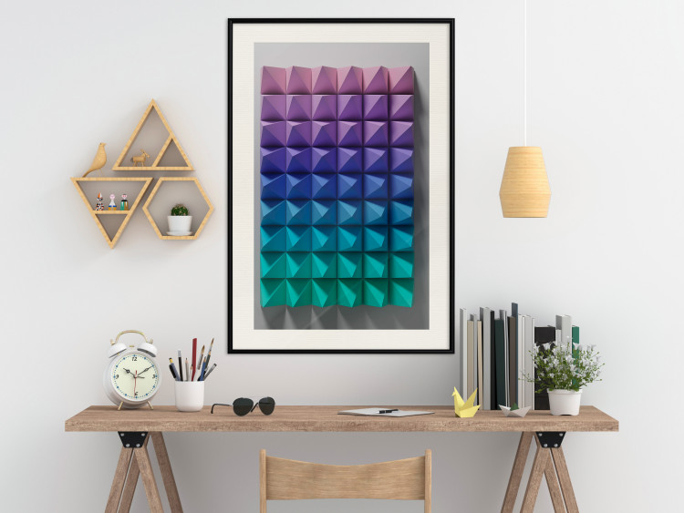 Poster Stillness - multicolored composition of a 3D-like geometric figure 130554 additionalImage 23