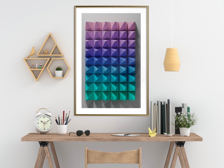 Poster Stillness - multicolored composition of a 3D-like geometric figure 130554 additionalImage 13