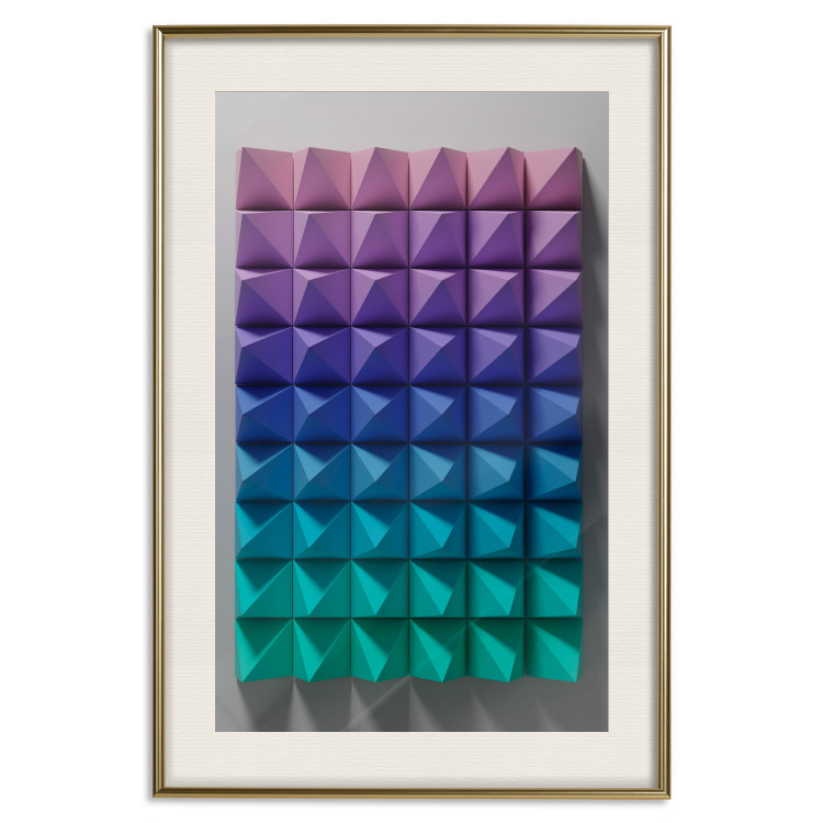 Poster Stillness - multicolored composition of a 3D-like geometric figure 130554 additionalImage 24