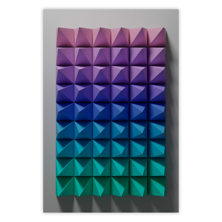 Poster Stillness - multicolored composition of a 3D-like geometric figure 130554