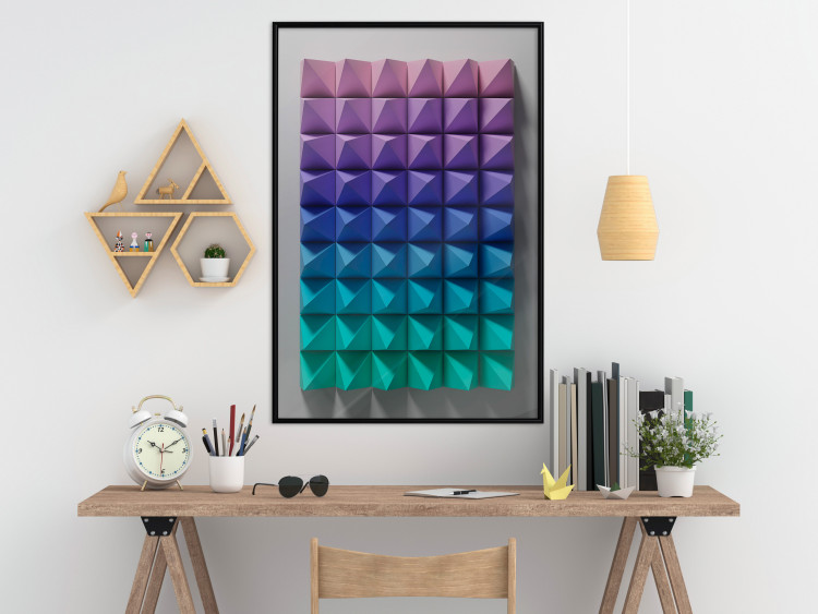 Poster Stillness - multicolored composition of a 3D-like geometric figure 130554 additionalImage 4