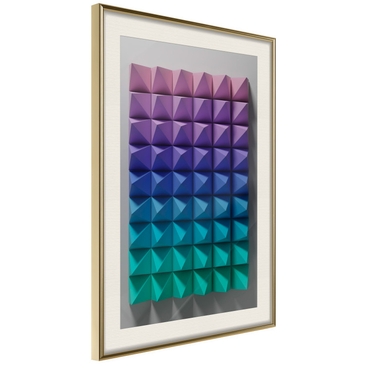 Poster Stillness - multicolored composition of a 3D-like geometric figure 130554 additionalImage 3