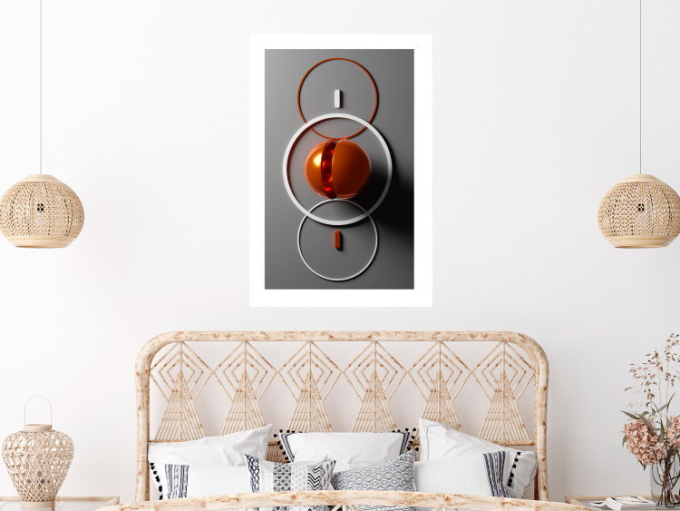 Wall Poster Circles of Time - abstract composition of colorful figures on a gray background 130754 additionalImage 3
