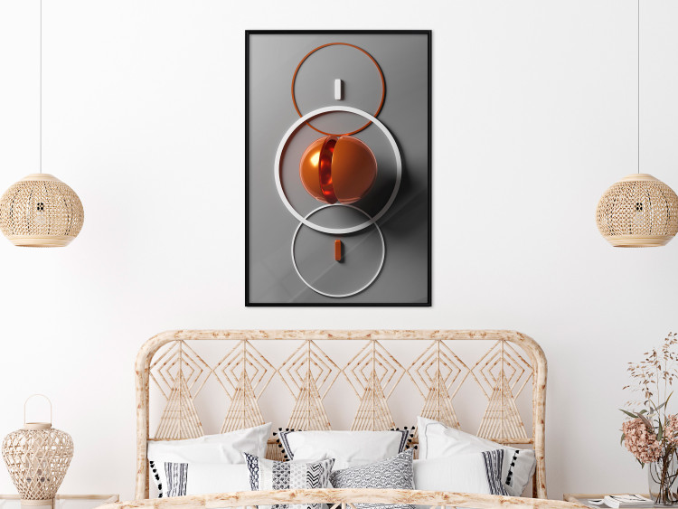 Wall Poster Circles of Time - abstract composition of colorful figures on a gray background 130754 additionalImage 4
