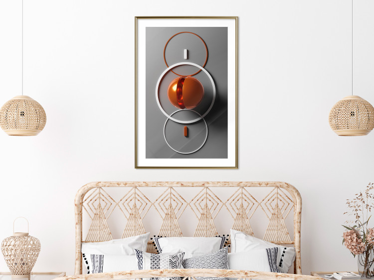 Wall Poster Circles of Time - abstract composition of colorful figures on a gray background 130754 additionalImage 13