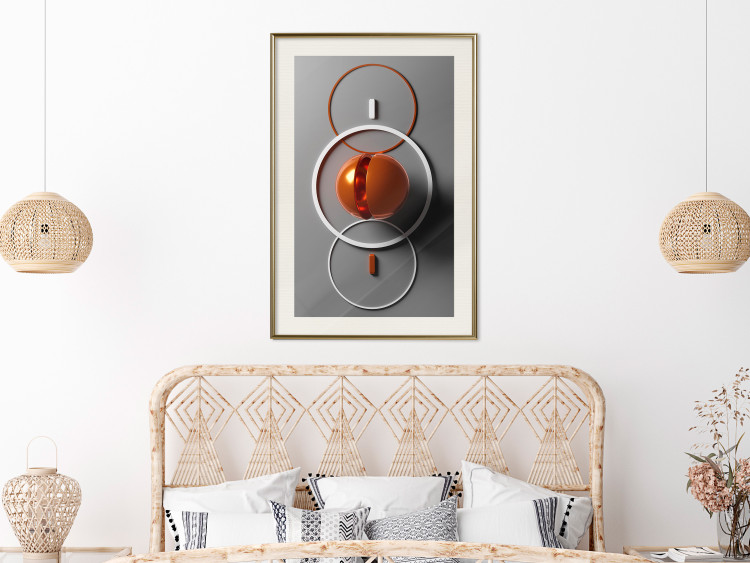 Wall Poster Circles of Time - abstract composition of colorful figures on a gray background 130754 additionalImage 22
