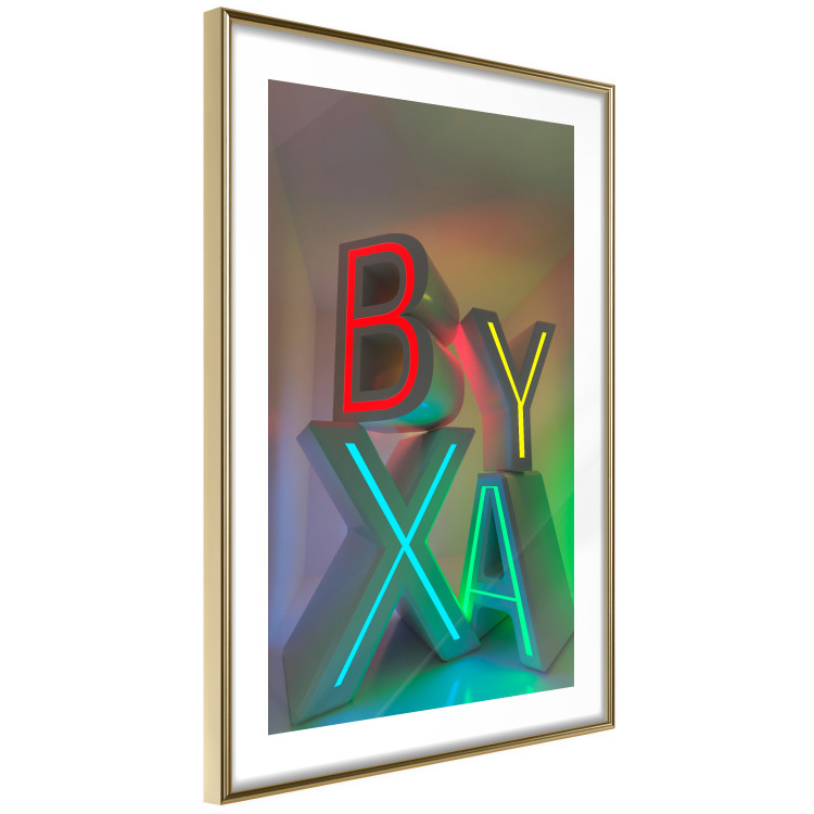 Wall Poster Adventure X - colorful letters with 3D imitation in an abstract motif 131954 additionalImage 11