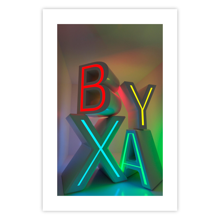 Wall Poster Adventure X - colorful letters with 3D imitation in an abstract motif 131954 additionalImage 19