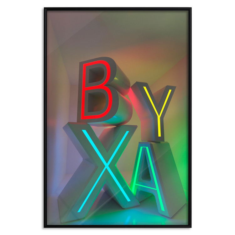 Wall Poster Adventure X - colorful letters with 3D imitation in an abstract motif 131954 additionalImage 16