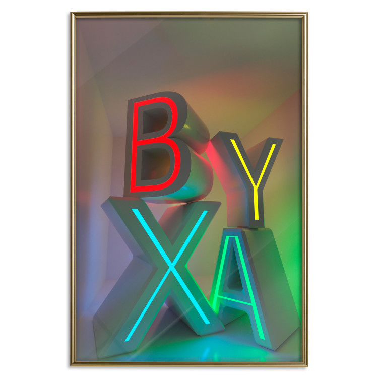 Wall Poster Adventure X - colorful letters with 3D imitation in an abstract motif 131954 additionalImage 17