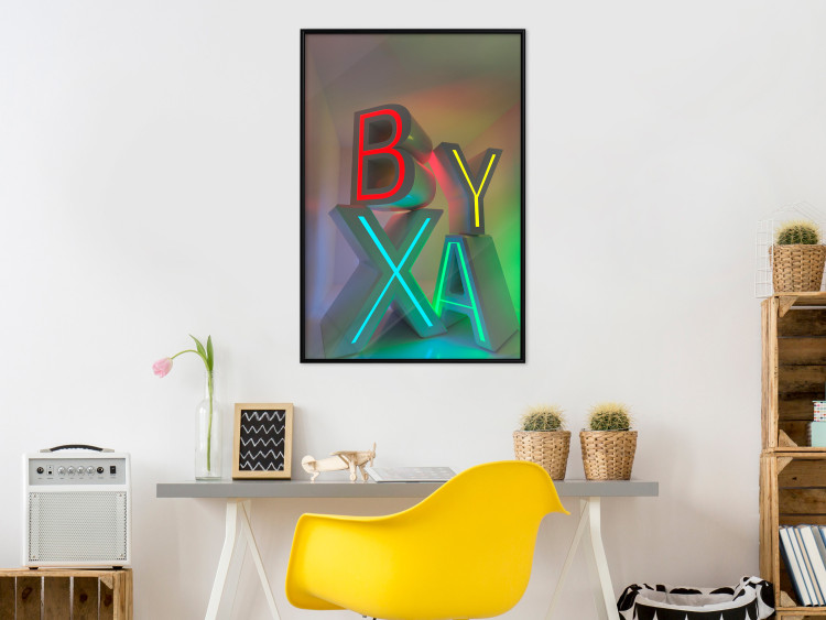 Wall Poster Adventure X - colorful letters with 3D imitation in an abstract motif 131954 additionalImage 9