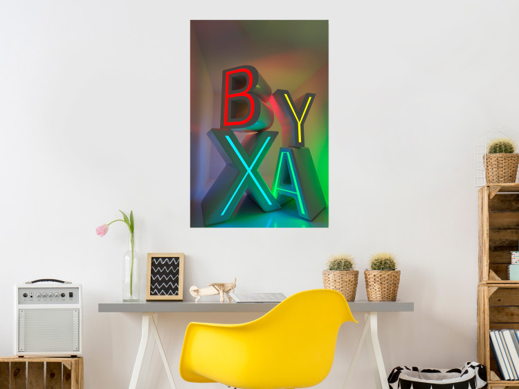 Wall Poster Adventure X - colorful letters with 3D imitation in an abstract motif 131954 additionalImage 8
