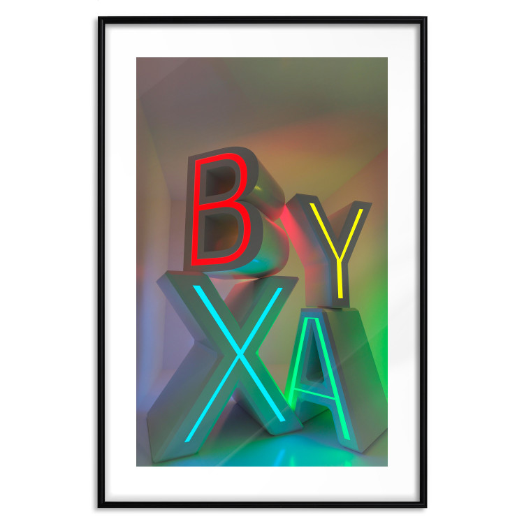 Wall Poster Adventure X - colorful letters with 3D imitation in an abstract motif 131954 additionalImage 15