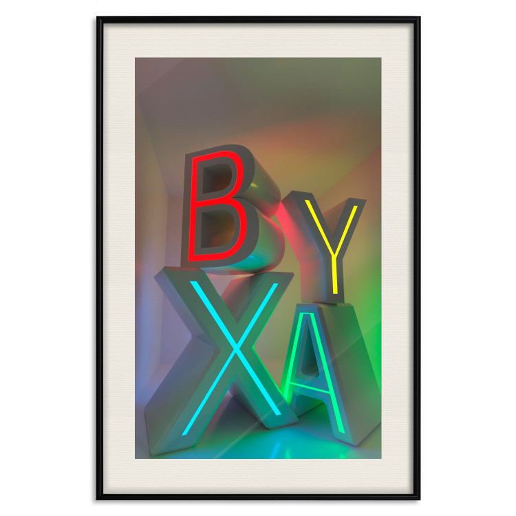 Wall Poster Adventure X - colorful letters with 3D imitation in an abstract motif 131954 additionalImage 19