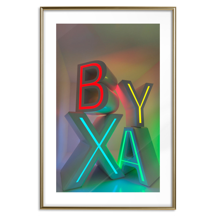 Wall Poster Adventure X - colorful letters with 3D imitation in an abstract motif 131954 additionalImage 14