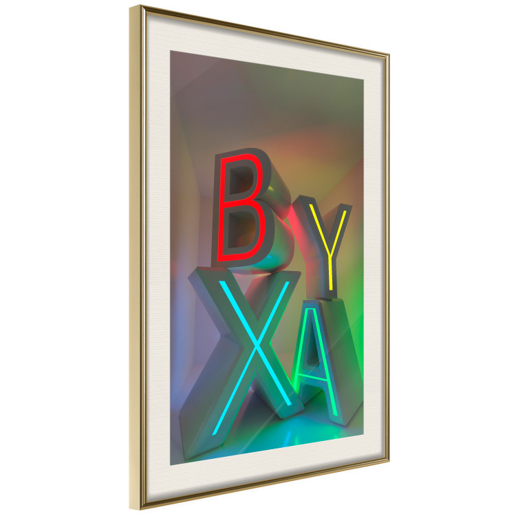 Wall Poster Adventure X - colorful letters with 3D imitation in an abstract motif 131954 additionalImage 13
